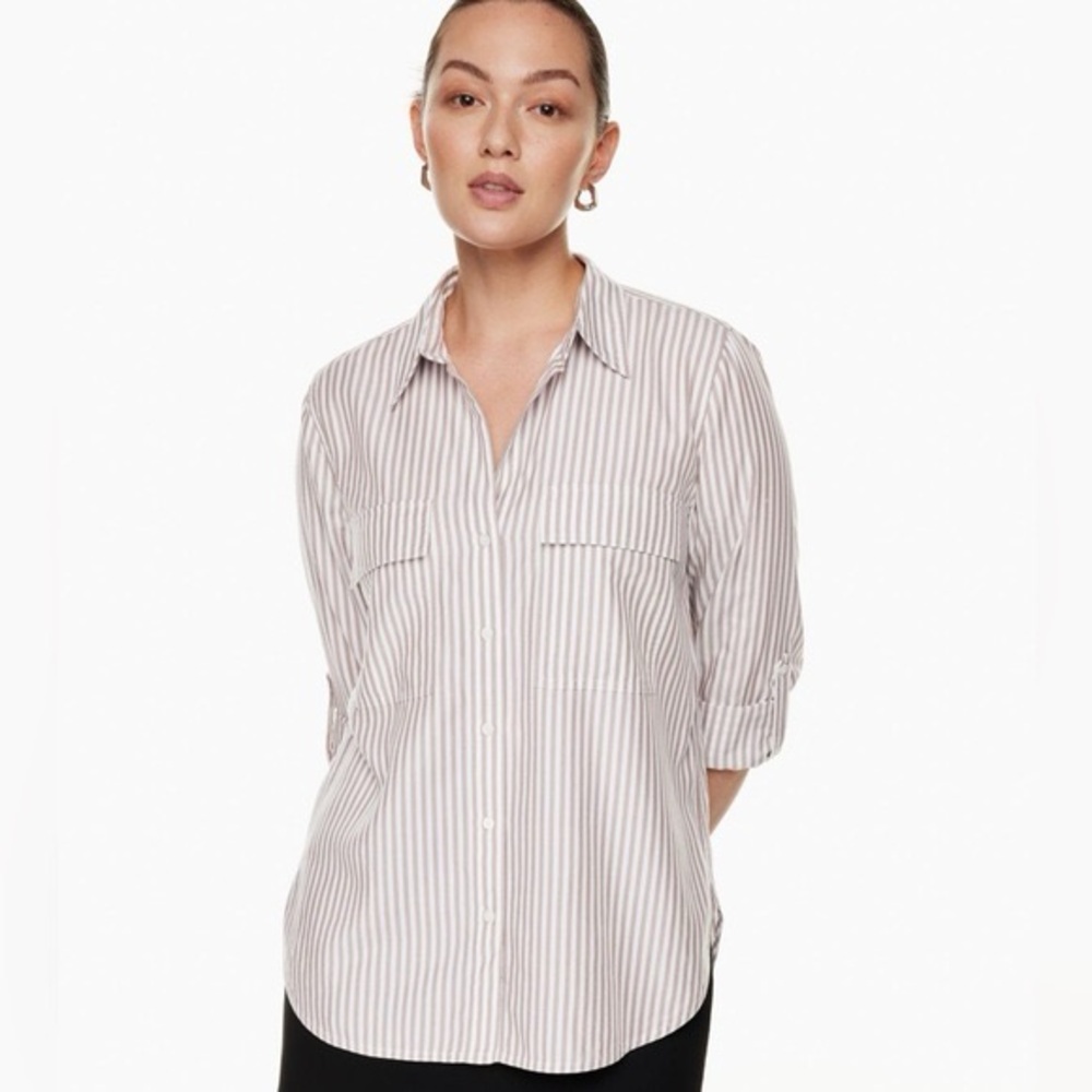 FINAL SALE Aritzia - Babaton Striped Button-Up Shirt